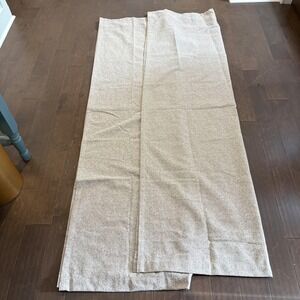 Set of 2 West Elm Back Tab Curtain Panesl 48x84 Taupe Geometric Textured Woven